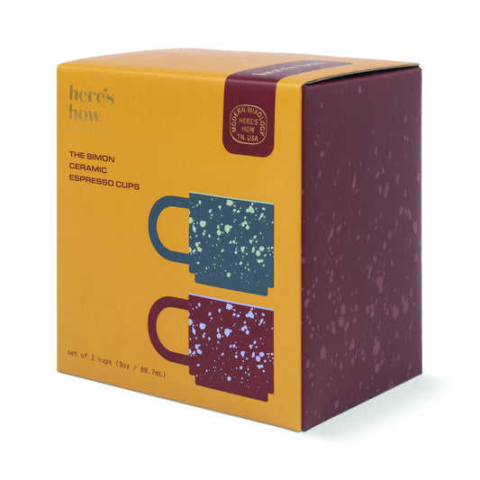 Simon Espresso Cup Set | Burgundy & Navy