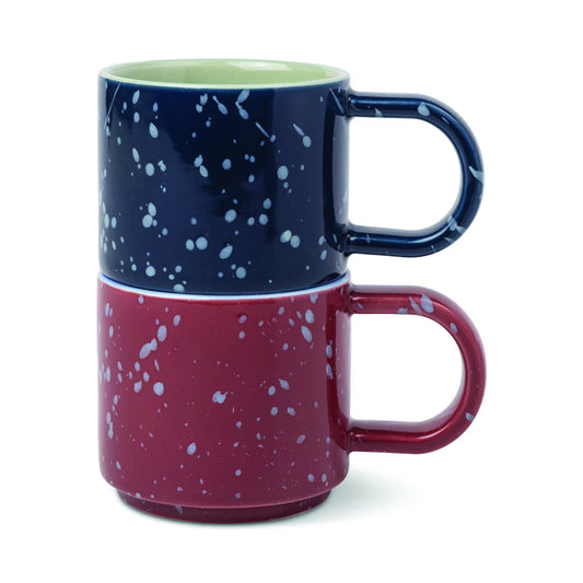 Simon Espresso Cup Set | Burgundy & Navy