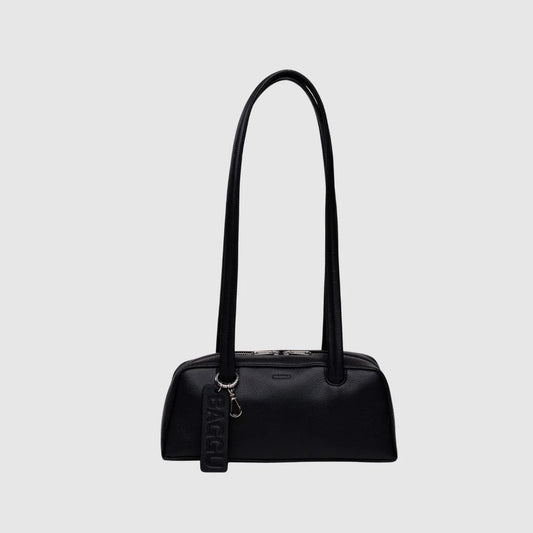 Small Recycled Leather Bowler Bag | Black