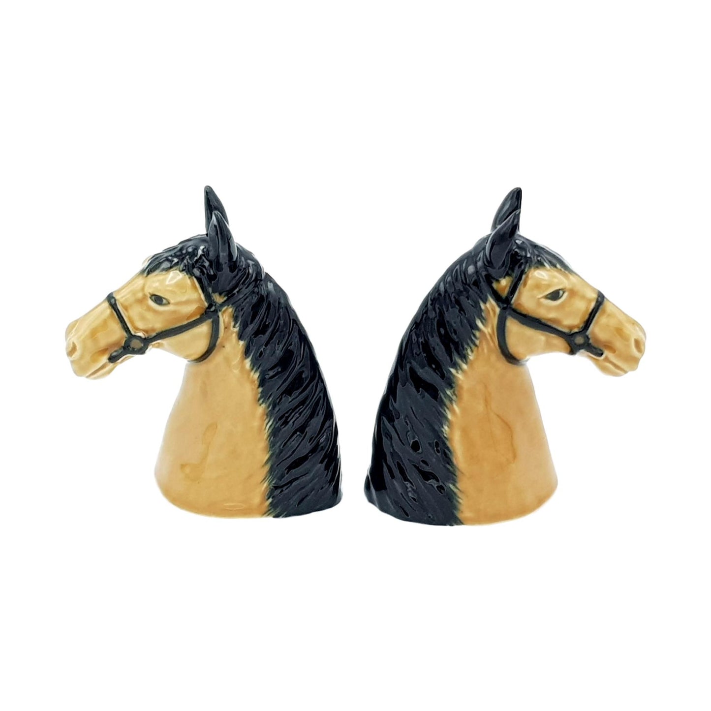 Porcelain Salt & Pepper Horse | Dark Brown & Light Brown