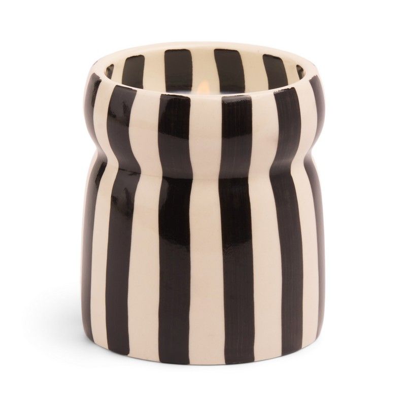 Cabana Striped Ceramic Candle | Lava Stone