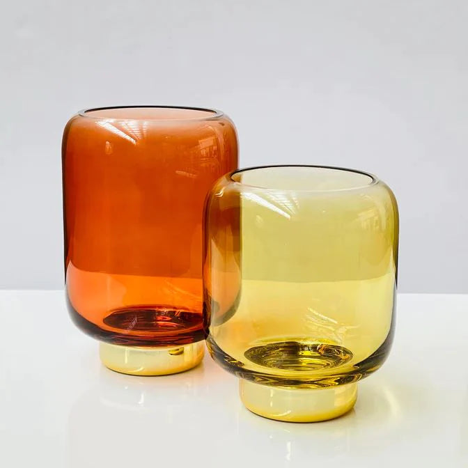 Fleur Glass Vase Set | Amber