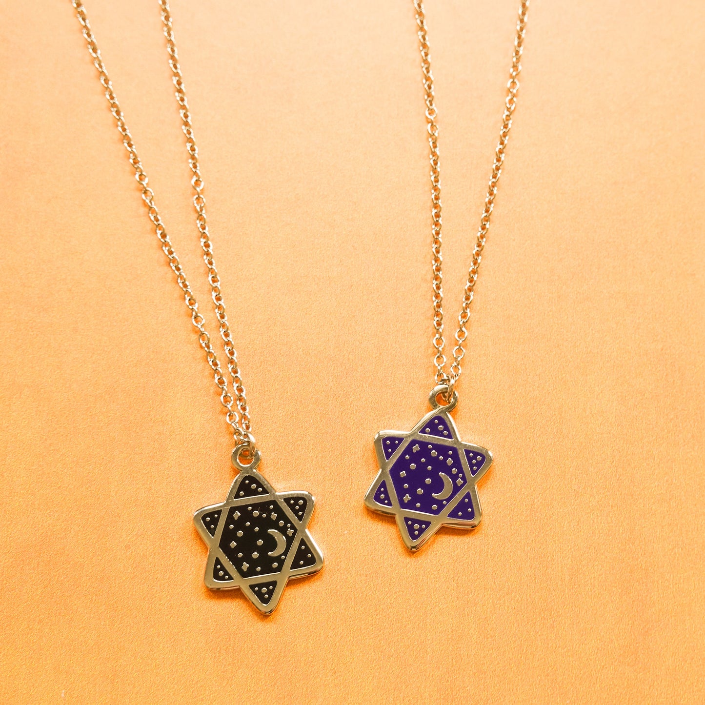 Mini Cosmic Magen David Necklace | Navy