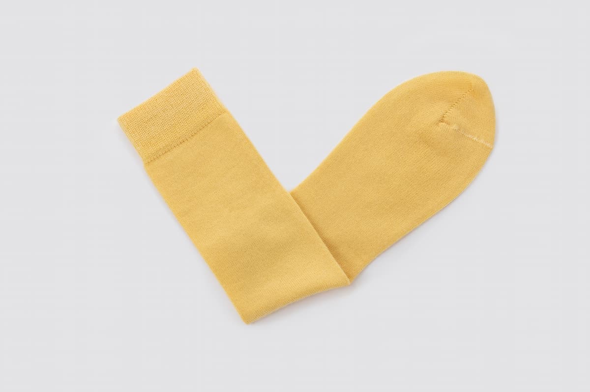 Merino Calf Length Socks | Yellow