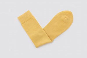 Merino Calf Length Socks | Yellow