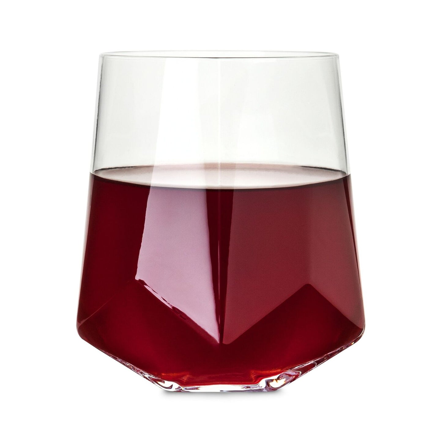 Raye: Faceted Crystal Wine Glass | Set of 2