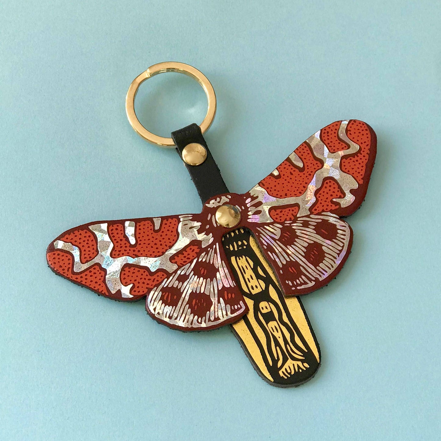 Statement Butterfly Key Fob | Orange / Holographic