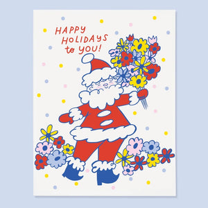 Floral Santa Card