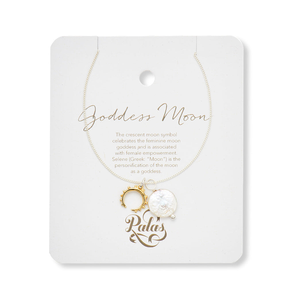 goddess moon and pearl amulet necklace