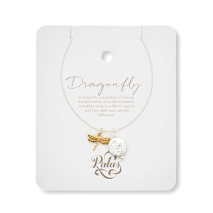 dragonfly and pearl | amulet necklace