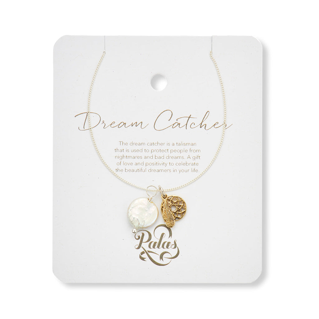 dream catcher and pearl | amulet necklace