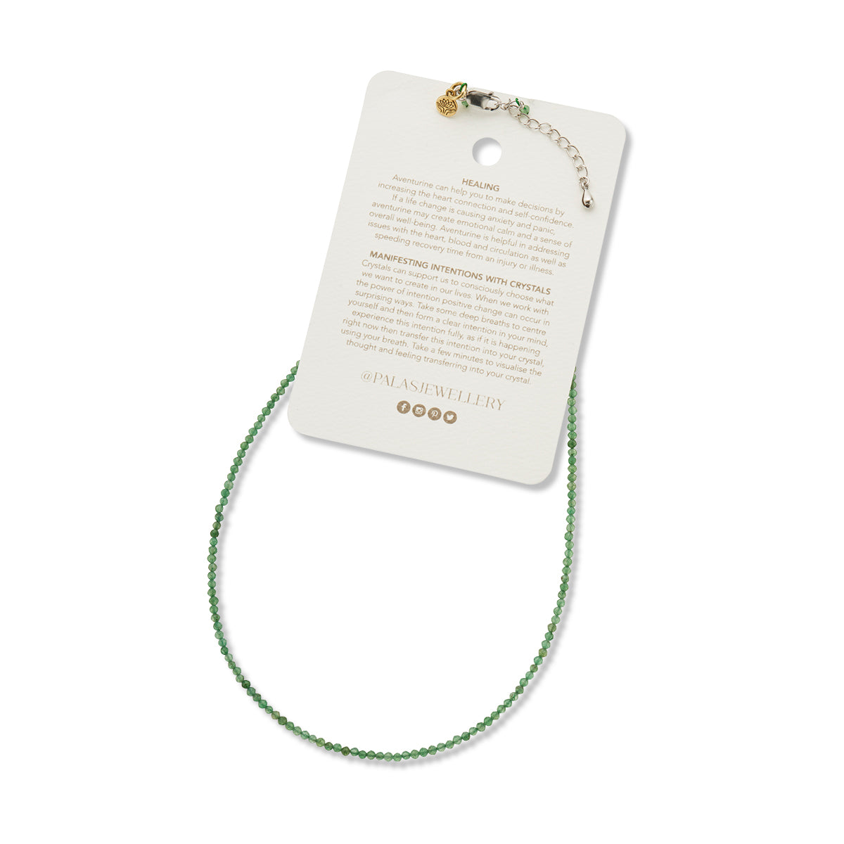 Silver & Aventurine Empower Gem Necklace | Balance