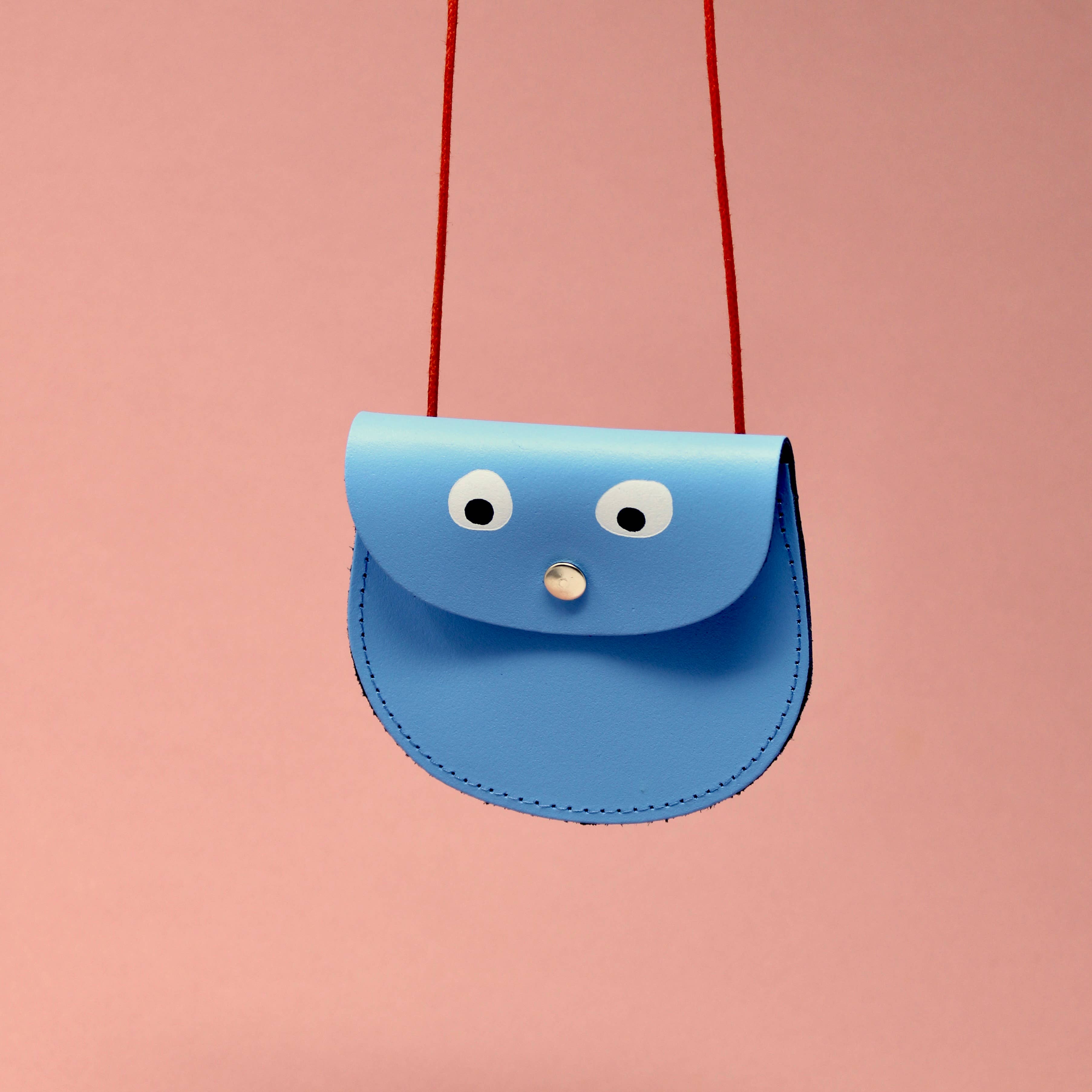 Googly Eye Pocket Money Purse | Cornflower