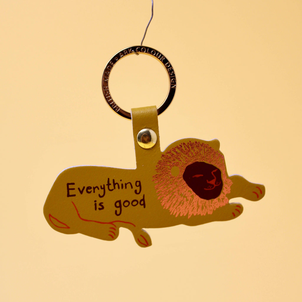 Everything is Good Lion Key Fob | Ochre