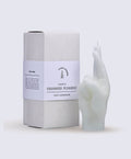 Crossed Fingers Hand Gesture Candle | White