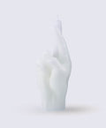 Crossed Fingers Hand Gesture Candle | White
