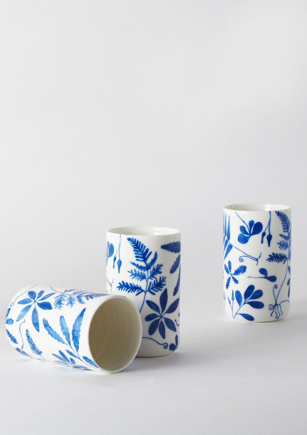 Blue Botanical Tumbler Set Of 2