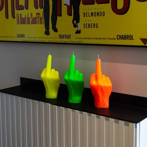 F*ck You Hand Gesture Candle | Neon Yellow