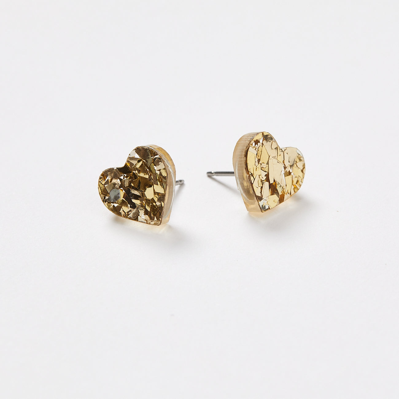 Heart Stud Earrings | Gold