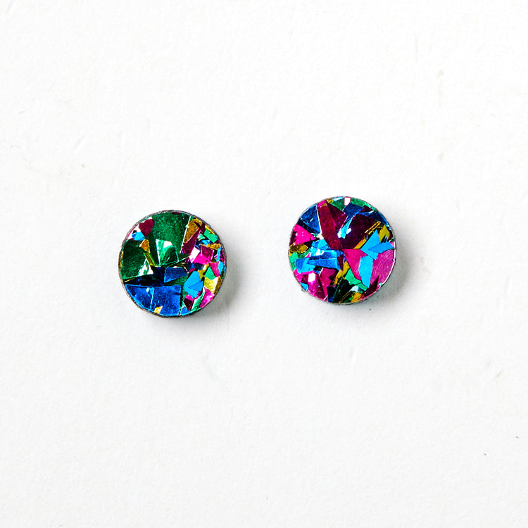 Mini Circle Stud Earring | Harlequin