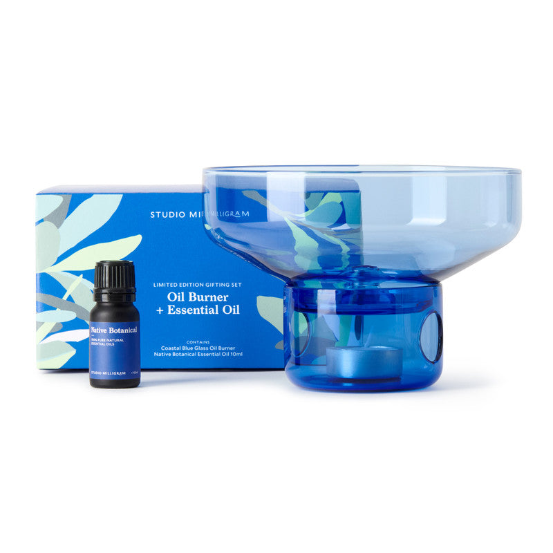 Oil Burner & Native Botanical Essential Oil Gifting Set | Coastal Blue