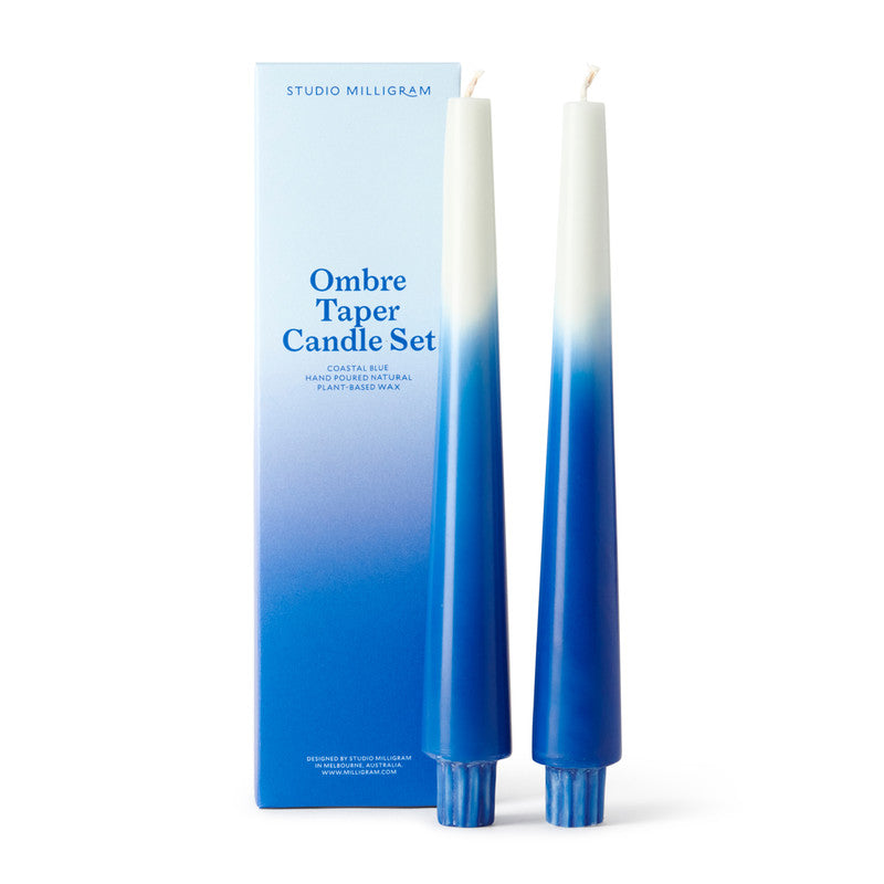 Ombre Taper Candle Set | Coastal Blue