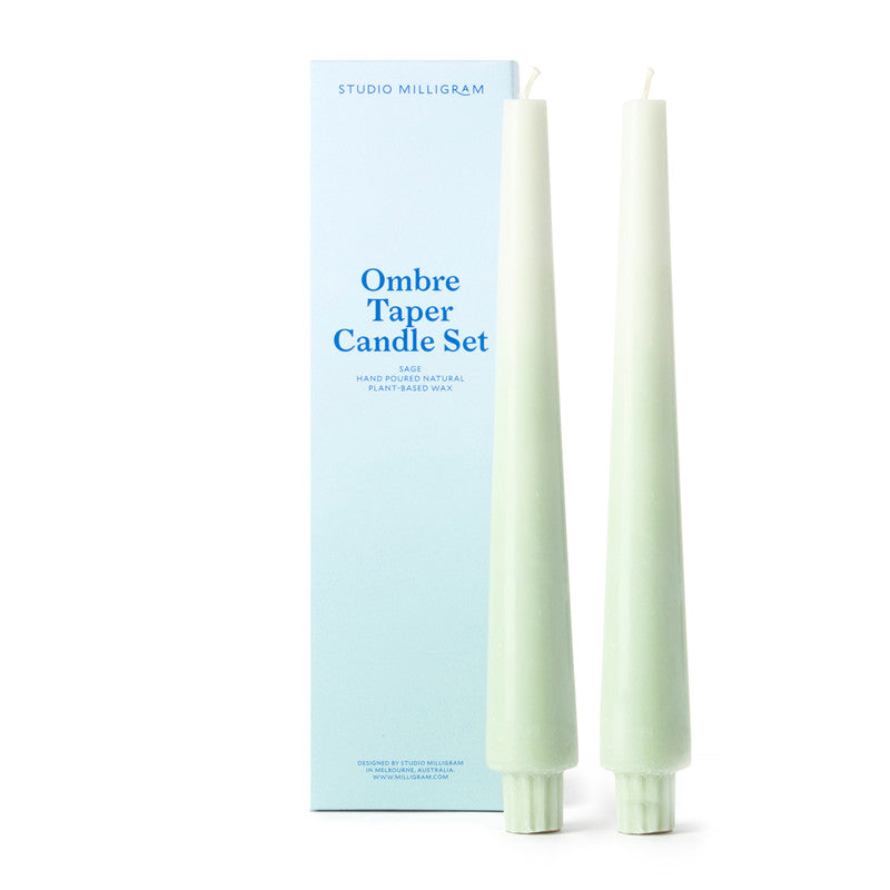 Ombre Taper Candle Set | Sage