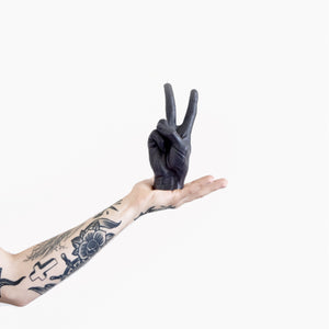 Peace Hand Gesture Candle | Black