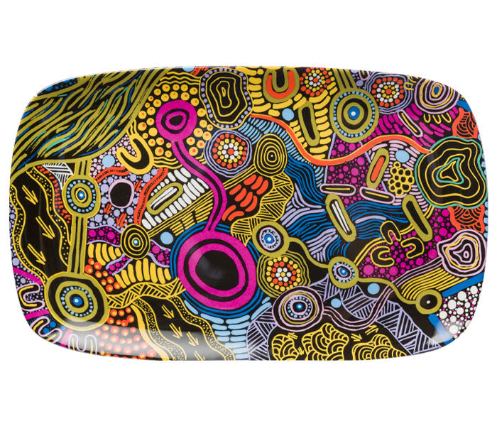Aboriginal Art Bone China Plate | Various Colours