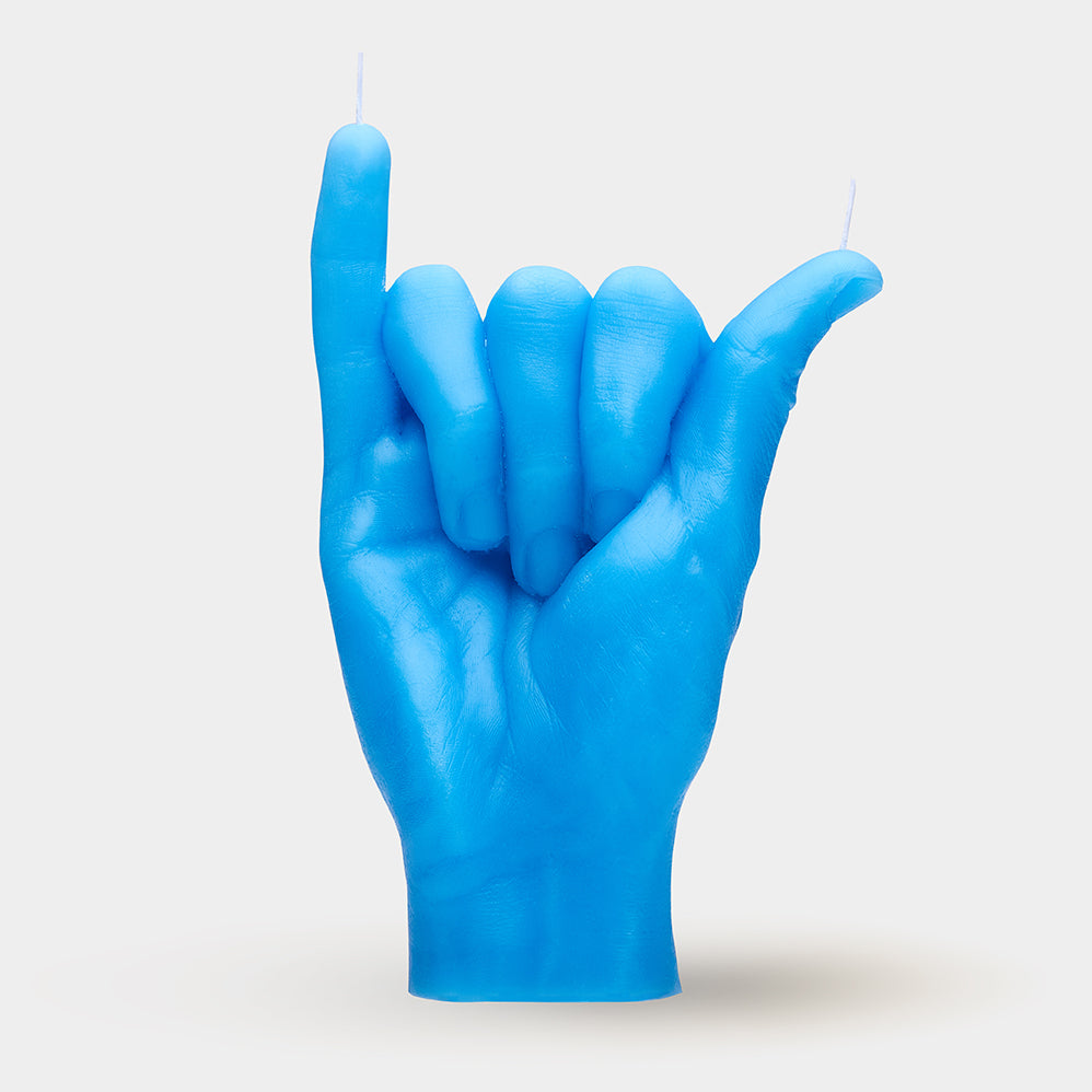 Shaka Hand Gesture Candle | Blue