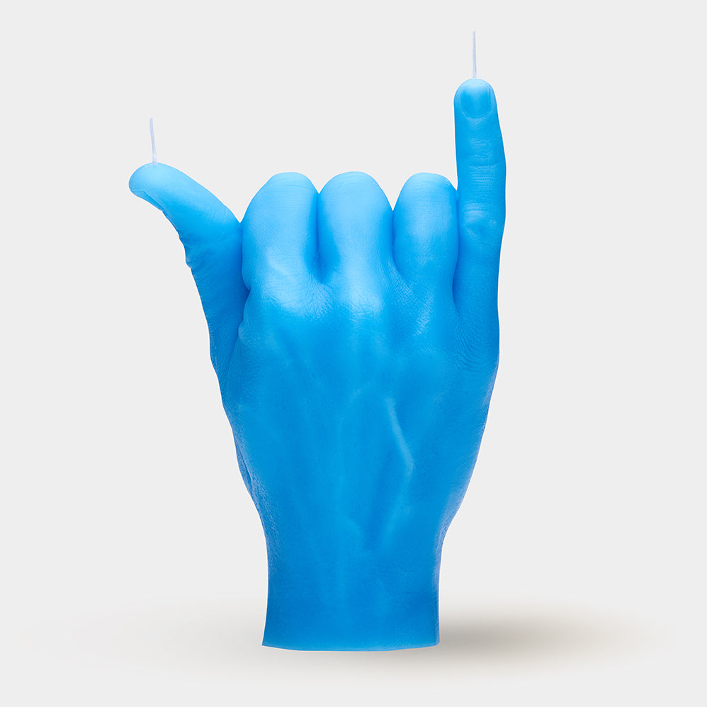 Shaka Hand Gesture Candle | Blue