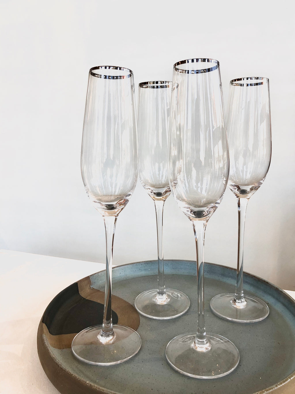 Champagne Flutes | Silver