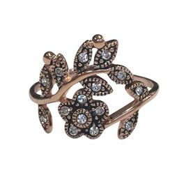 Leaf & Flower Ring | Rose Gold