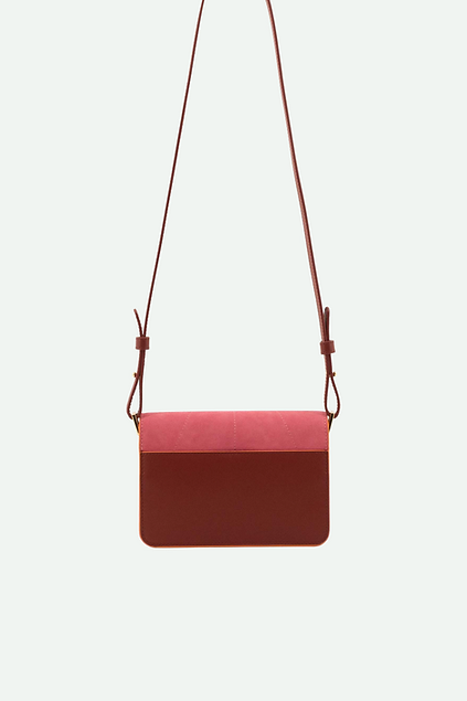 shoulder bag la promenade | vin rouge + tulip pink