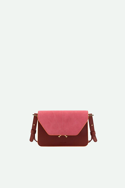 shoulder bag la promenade | vin rouge + tulip pink