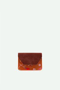 shoulder bag |  floral • croissant brown