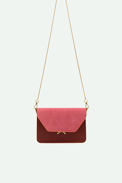 shoulder bag la promenade | vin rouge + tulip pink