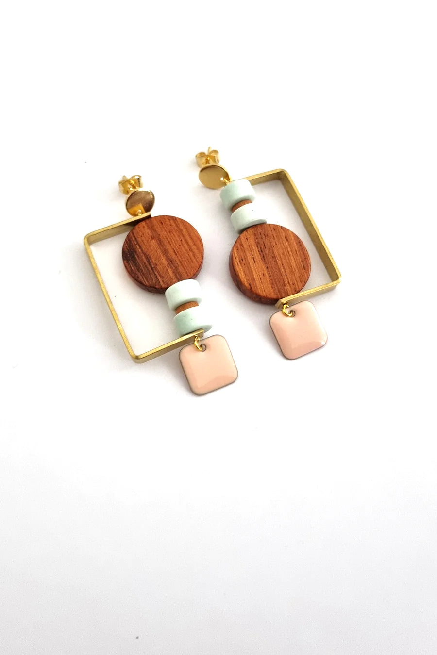 Exhibit Earrings | Soft Aqua / Peach