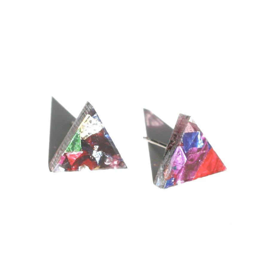 Mini Triangle Stud | Confetti