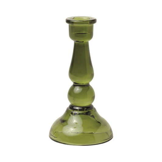 Glass Candle Holder | Dark Green